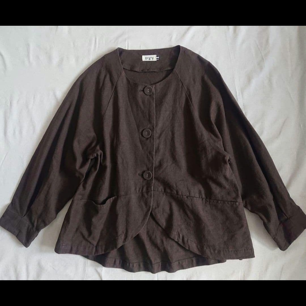 Brown Button-Up Jacket And Pants Set - image 4